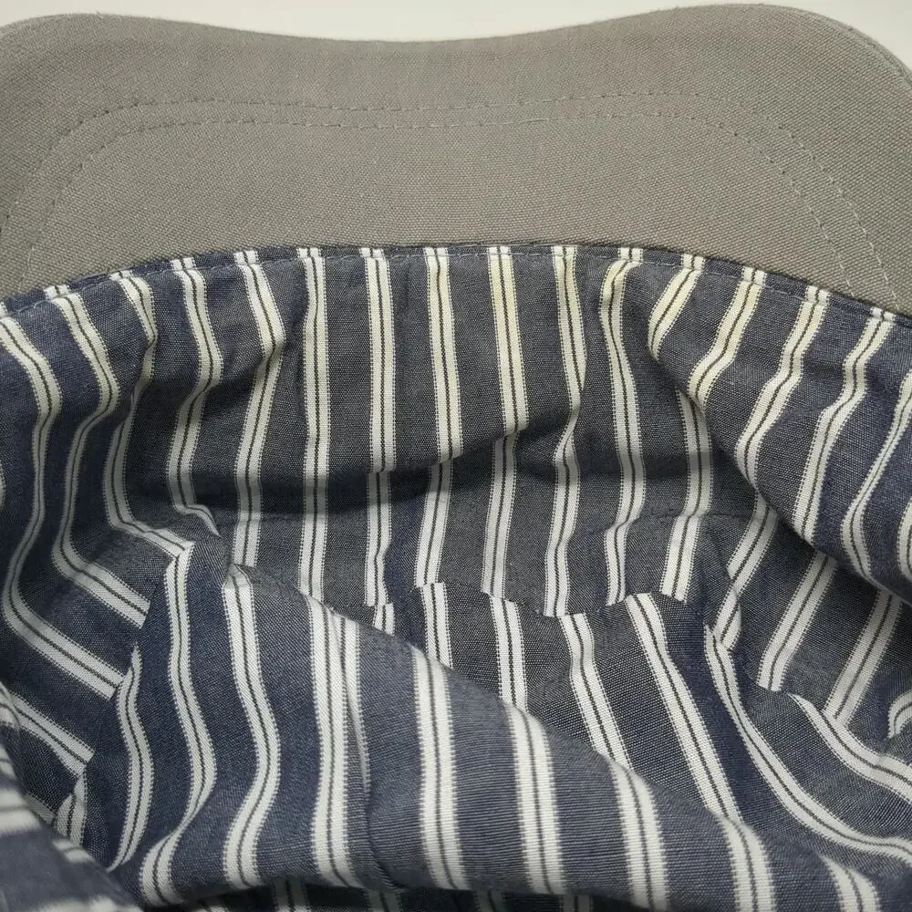 ALDO Army Cap Beige S 100% Cotton Striped Lining Elastic Back Lightweight Hat